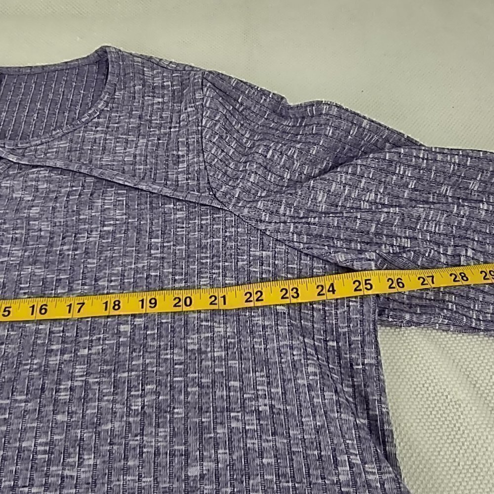 Alfred Dunner Women's Seagreen Plum Heather Knit Rib Keyhole Neck Top Size 2X - Picture 9 of 11